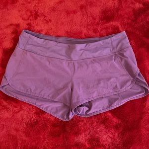 Purple Lululemon ‘speed up’ shorts